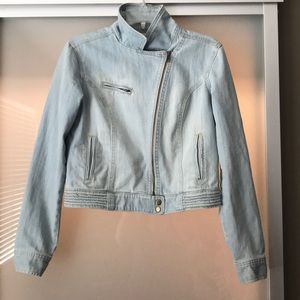 Lauren Conrad Distressed Blue Jean Jacket